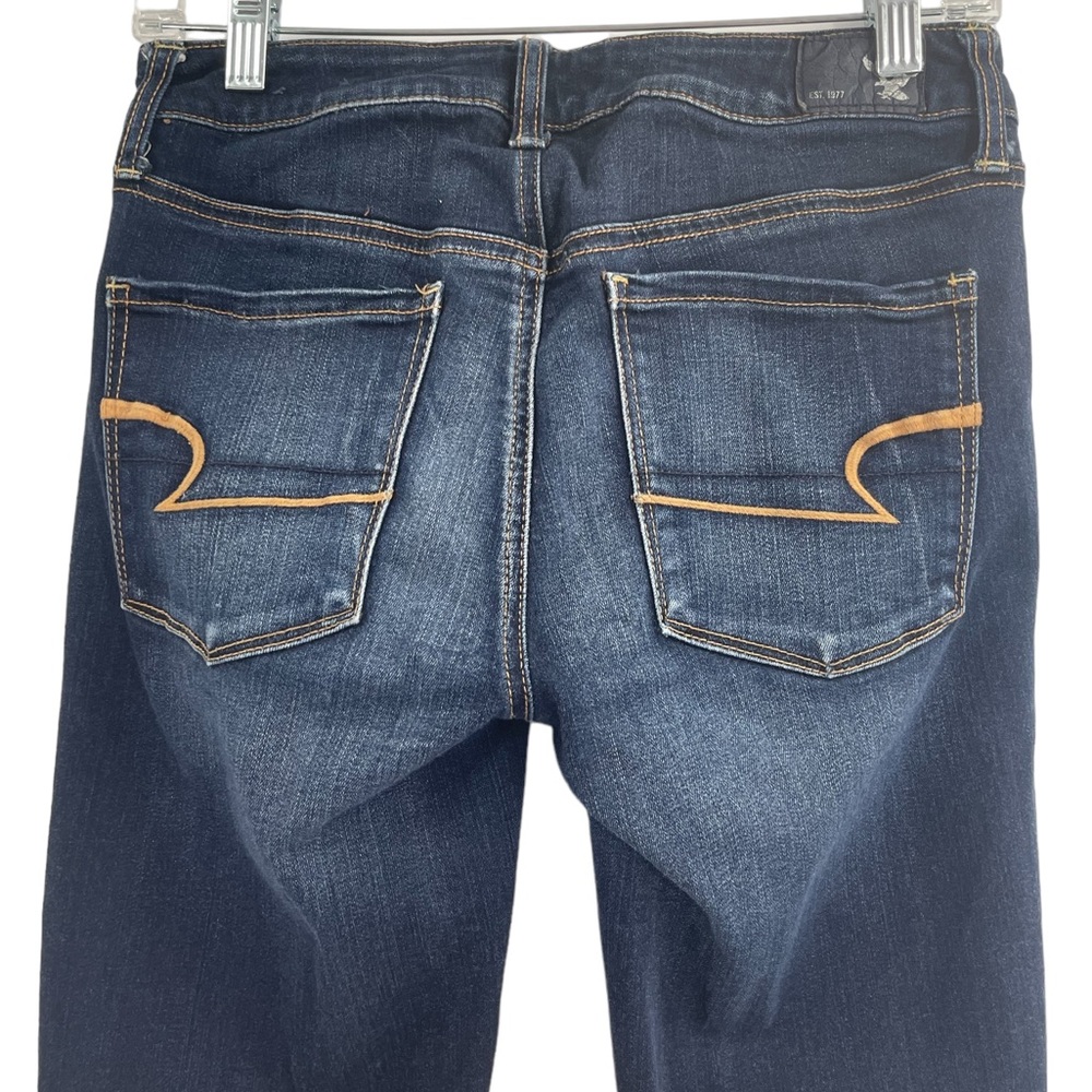 American Eagle Super Stretch Dark Wash Skinny Denim Jeans Size 4 - Picture 7 of 13